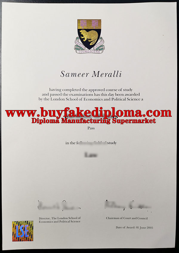 LSE Fake Diploma|LSE fake Degree Certificate Sample