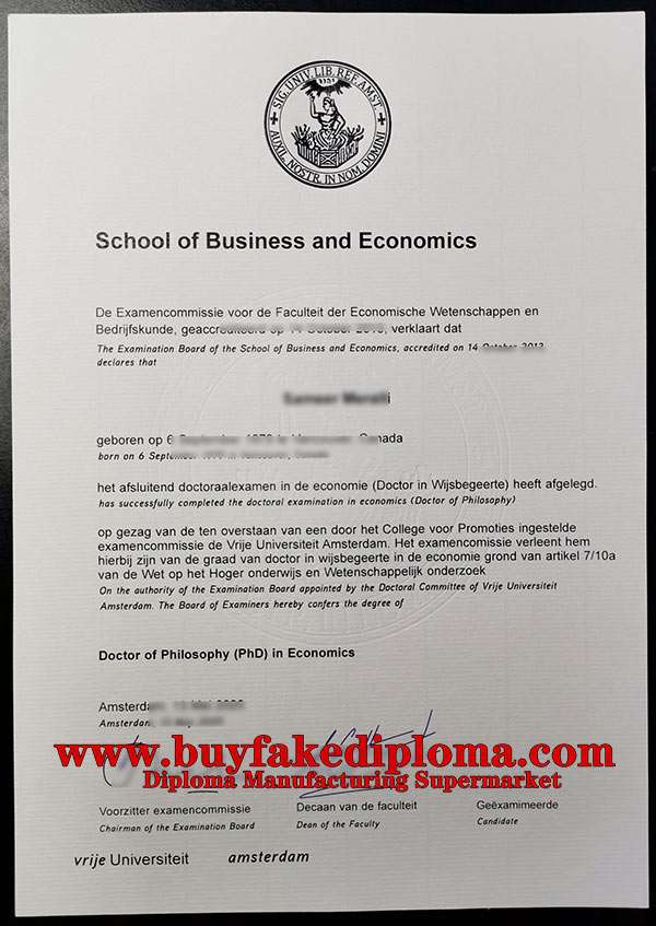 buy fake VU Amsterdam master degree diploma Online