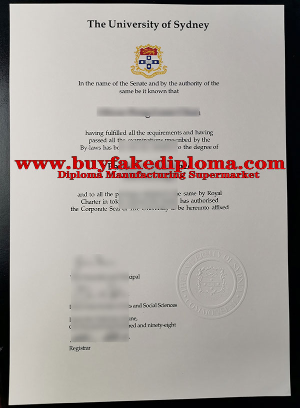 USYD fake diploma|The University of Sydney bachelor fake degree sample