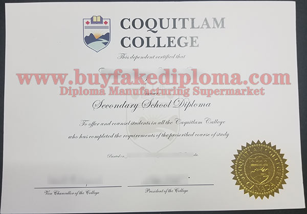 Coquitlam College fake degree sample