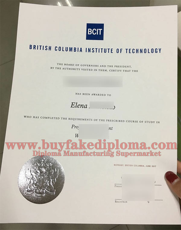  BCIT fake diploma Certificate