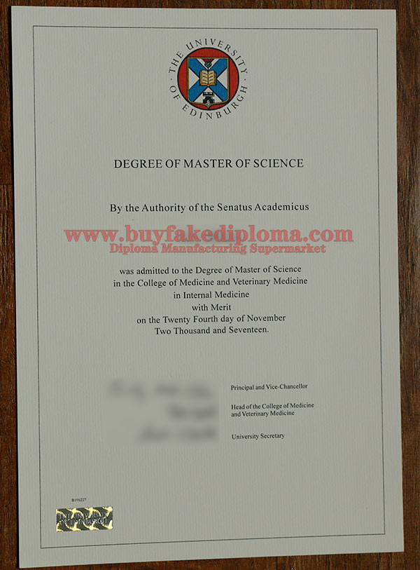 fake University of Edinburgh degree