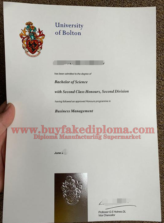 University of Bolton fake diploma