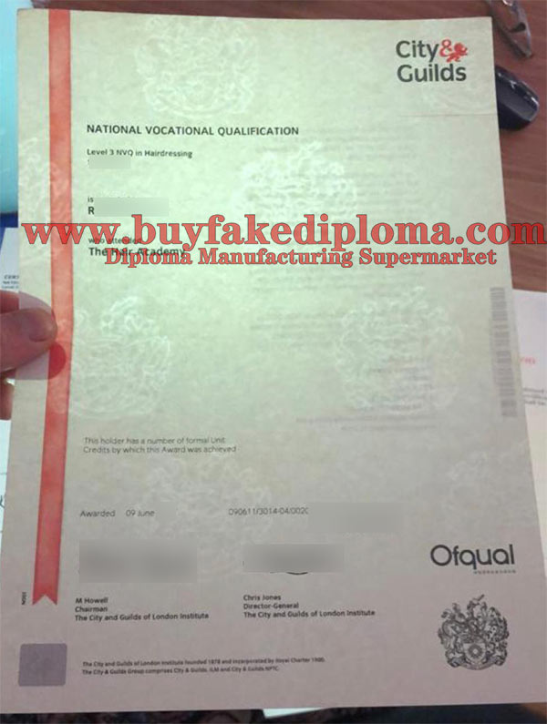 Fake City Guilds certificate 