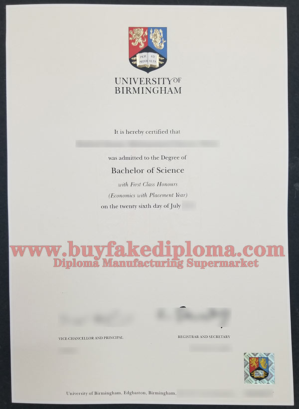 buy University of Birmingham fake diploma