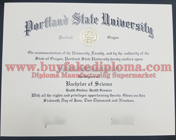 Fake Portland State University Diploma sample