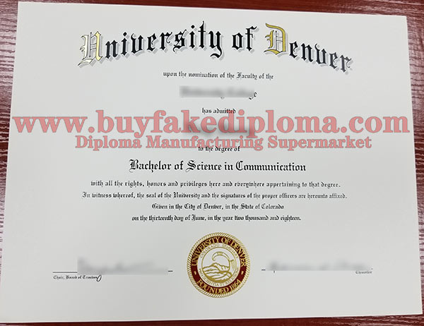 University of Denver fake diploma sample