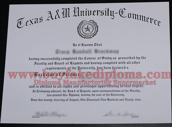 TAMUC fake diploma degree sample