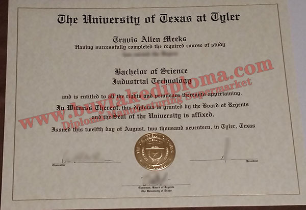 University of Texas at Tyler fake degree sample