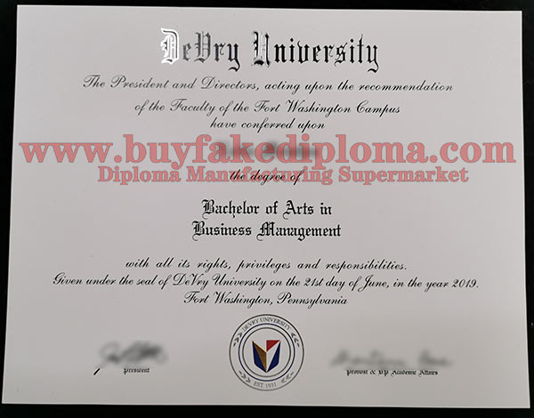DeVry University fake diploma degree