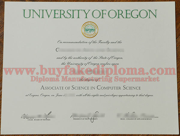 University of Oregon diploma sample