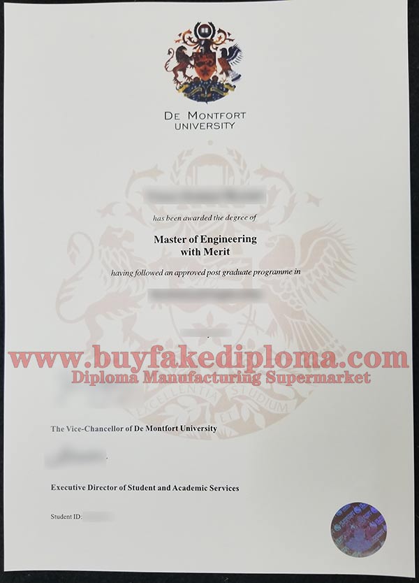 De Montfort University fake degree sample