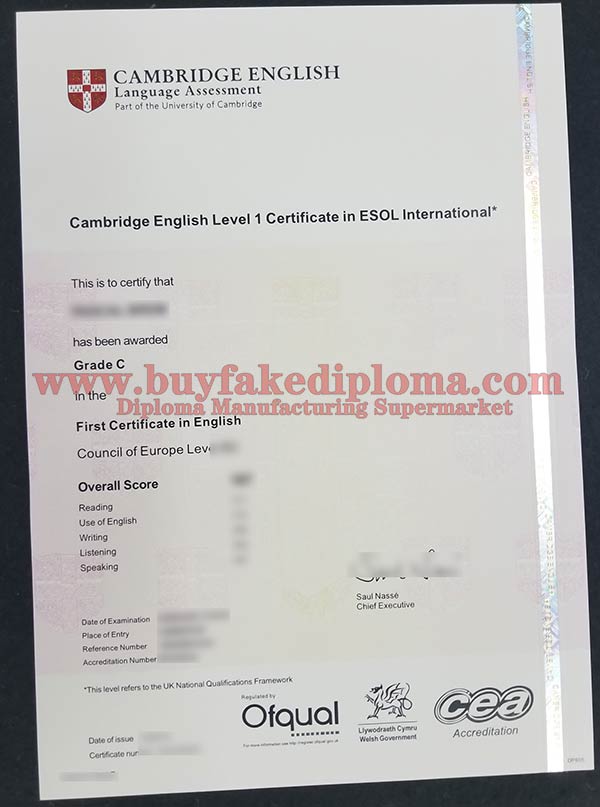 Fake CELTA Certificate sample