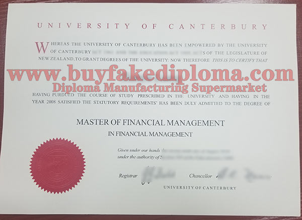 University Canterbury fake degree certificate sample