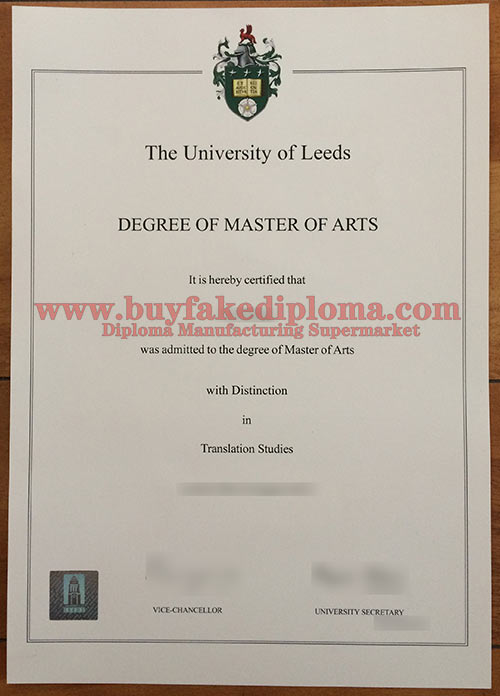 fake University of Leeds diploma degree sample