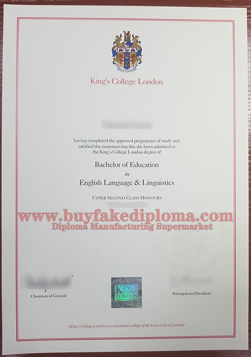 KCL fake Diploma degree sample