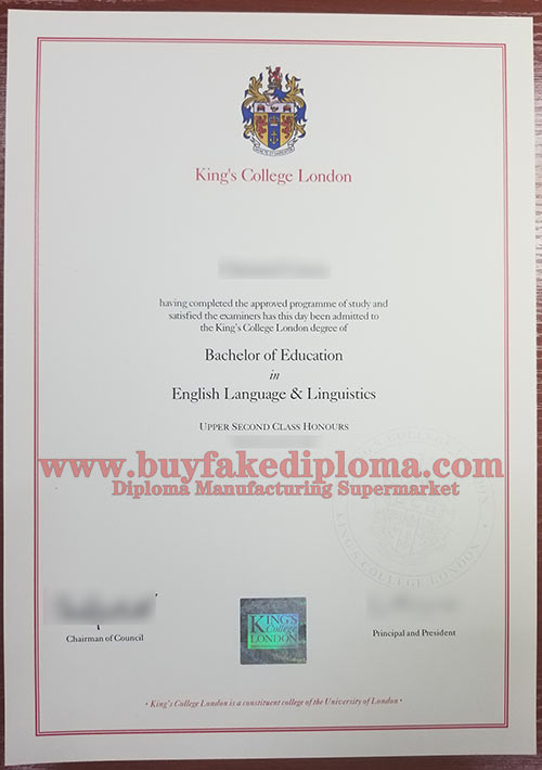 KCL fake Diploma degree sample