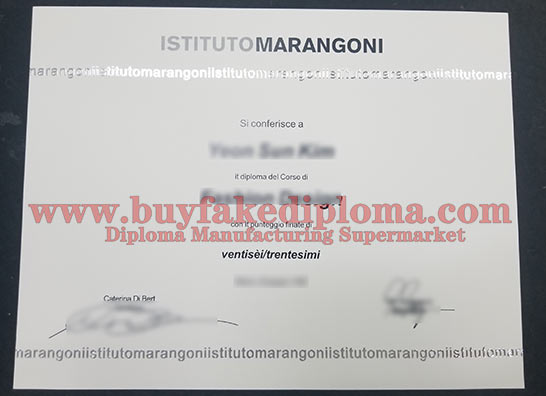 Istituto Marangoni fake diploma sample