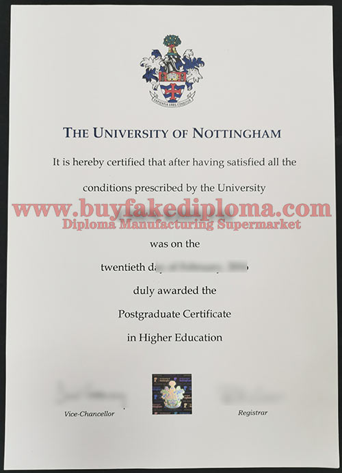 Nottingham University fake diploma degree sample
