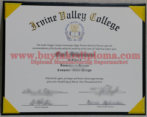 Irvine Valley College Diploma sample