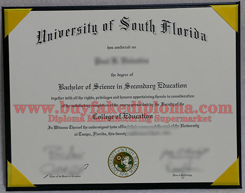 fake USF diploma degree certificate sample