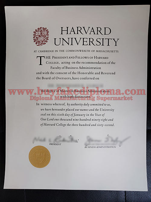 Harvard University degree Diploma sample