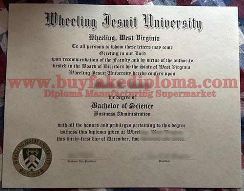Fake Wheeling Jesuit University (WJU) Diploma Sample