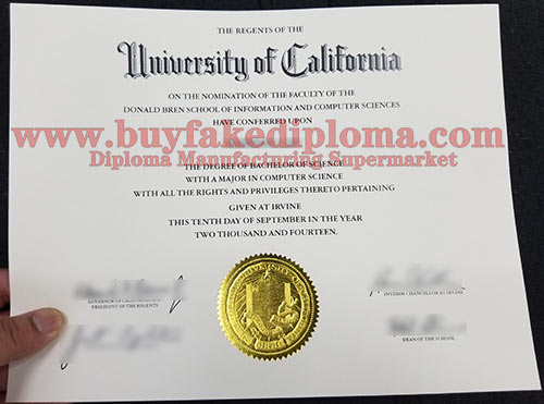 Fake University of California Degree Certificate
