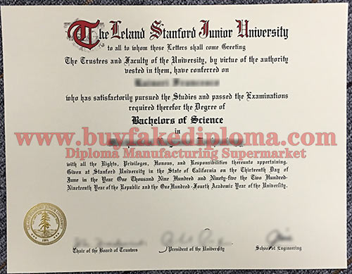 Stanford University fake degree sample