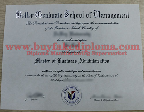 Keller Graduate School of Management diploma degree