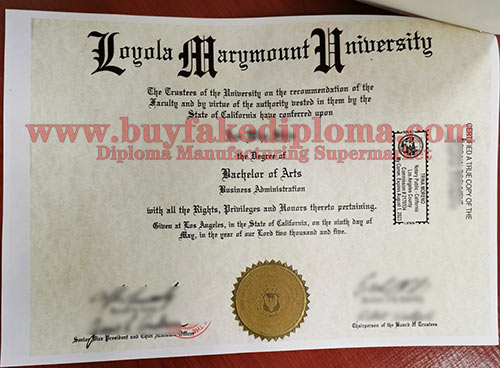 fake Loyola Marymount University diploma degree