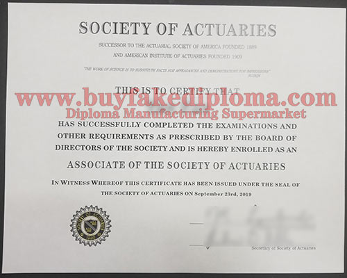 society of Actuaries fake certificate