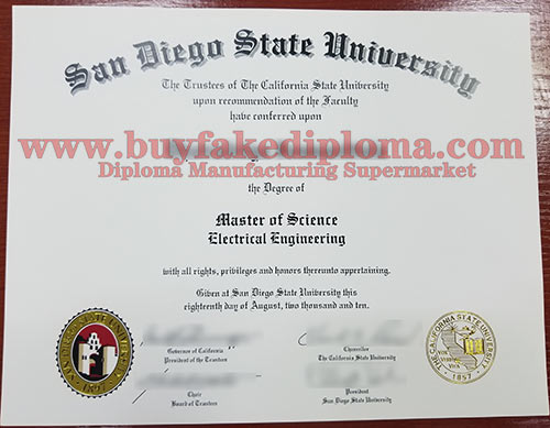 SDSU fake diploma degree sample