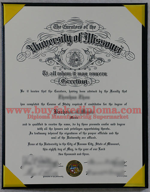 University of Missouri fake degree sample