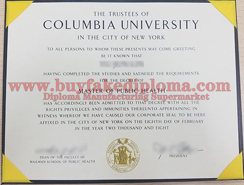 Columbia University fake diploma certificate