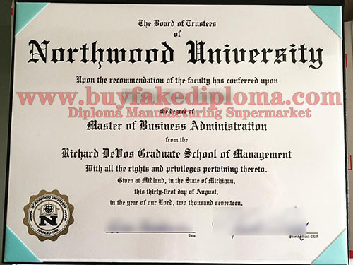 Northwood University fake degree certificate