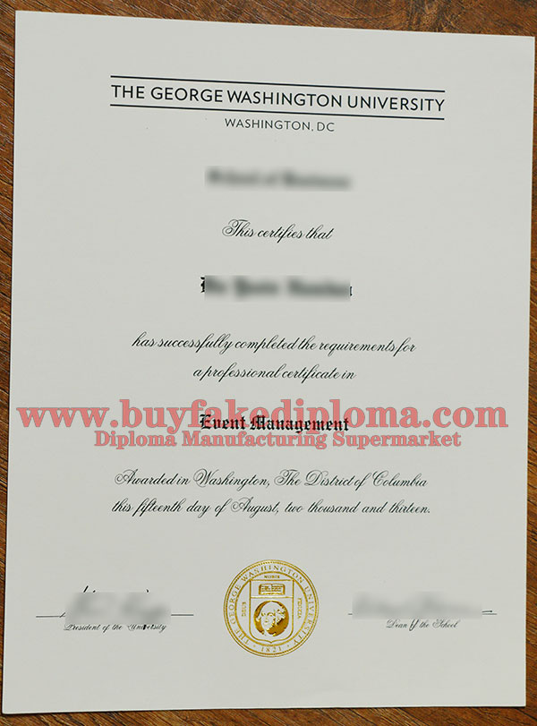 GWU Fake Diploma degree sample