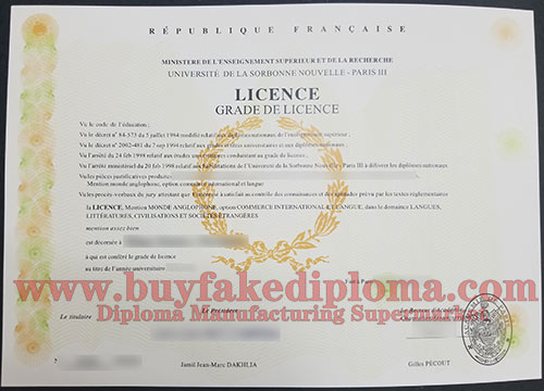 fake Sorbonne Université degree certificate
