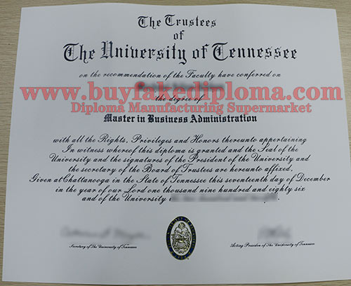 University of Tennessee fake degree certificate