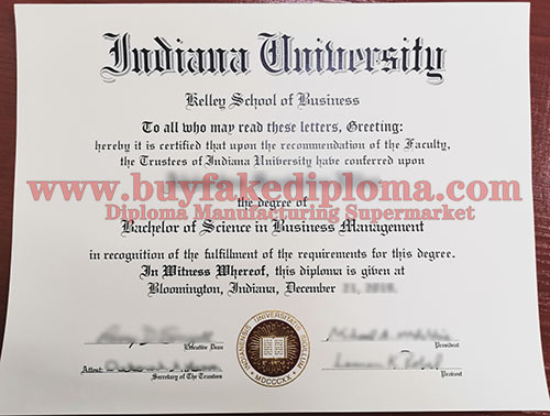 Indiana University diploma degree certificate
