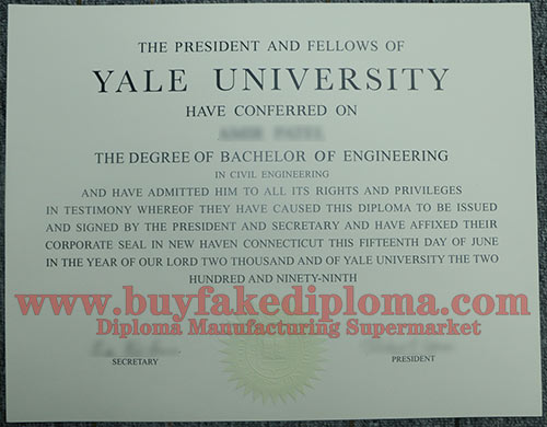 Yale University fake diploma degree