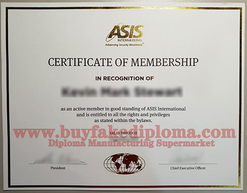 ASIS international certificate
