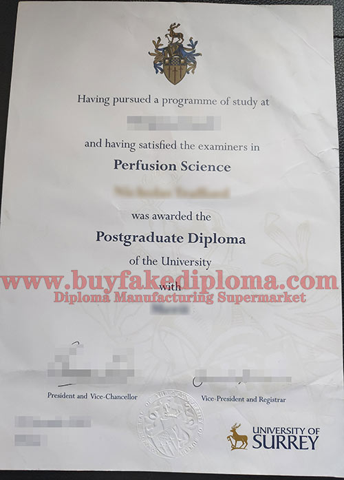 University of Surrey diploma degree certificate