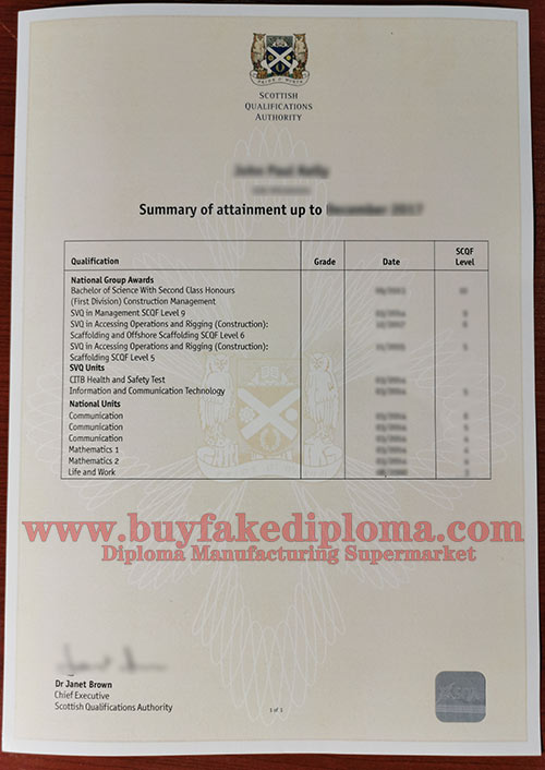 SQA Fake Certificate