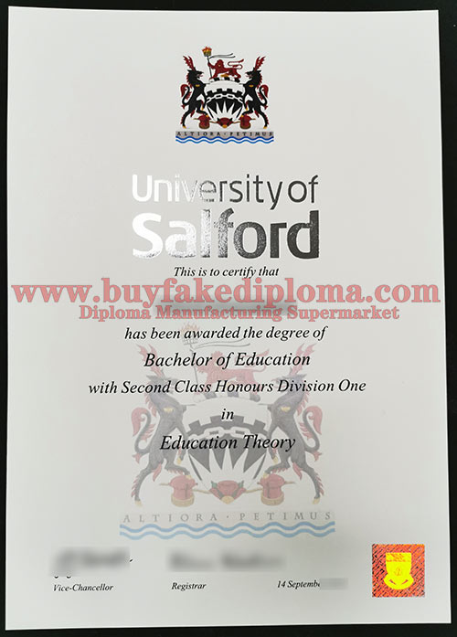 University of Salford diploma degree certificate