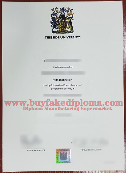 Teesside University diploma degree certificate