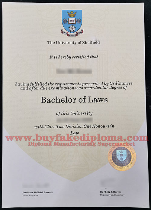 University of Sheffield degree certificate