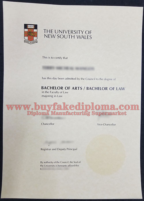 UNSW fake diploma degree certificate