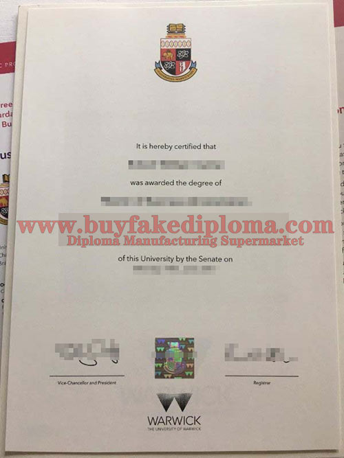 University of Warwick degree certificate
