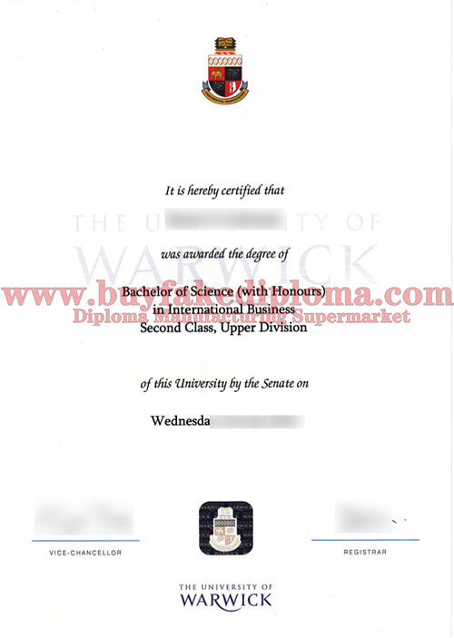 University of Warwick degree certificate